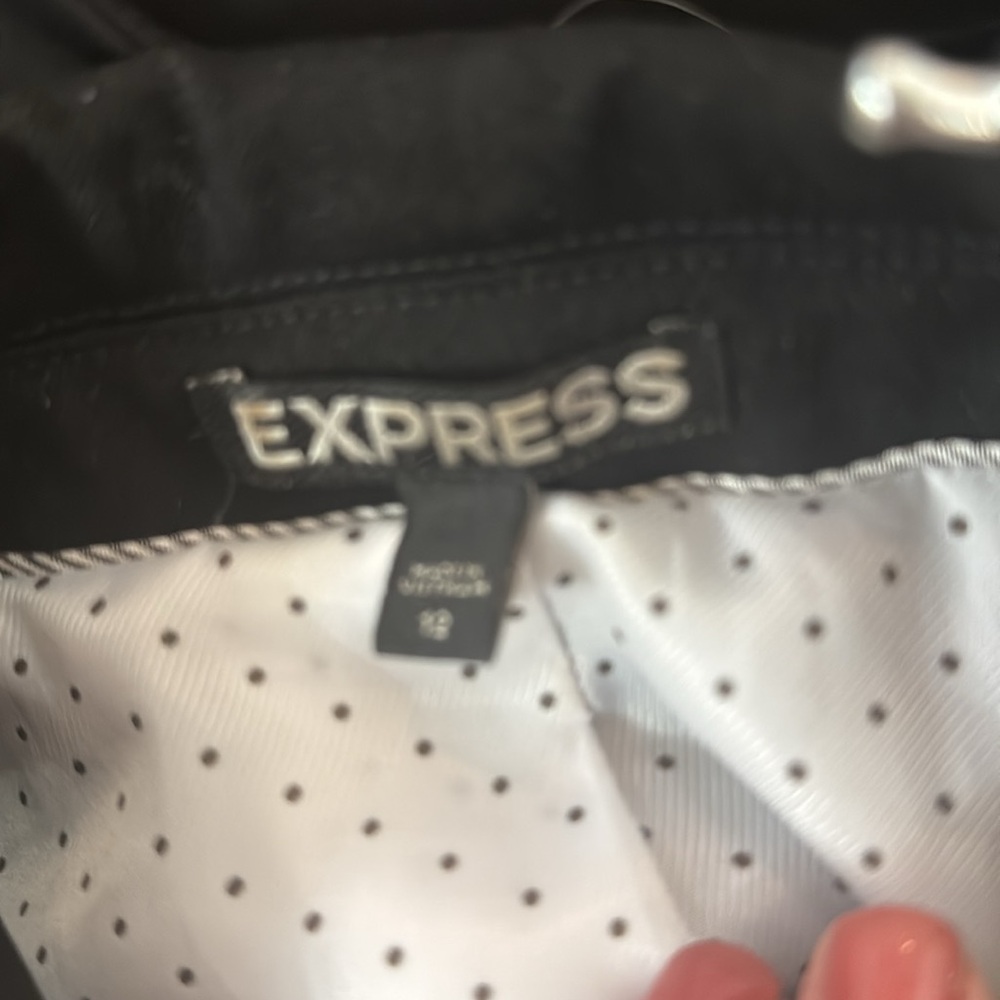 Express Black Blazer With Gray Lining Euc - image 2